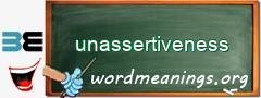 WordMeaning blackboard for unassertiveness